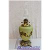 Image 2 : Large Vintage Coal Oil Lamp with Frosted Flower Base