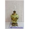 Image 3 : Large Vintage Coal Oil Lamp with Frosted Flower Base