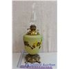 Image 4 : Large Vintage Coal Oil Lamp with Frosted Flower Base