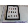 Image 1 : Framed Collection of 12 Coloured Collector Stones
