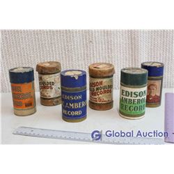 Collection of 6 Cylinder Records in Original Boxes