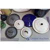 Image 2 : Large Lot of Enamelware, Lids, Chamber Pot
