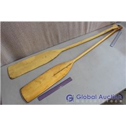 (2) Vintage Wooden Canoe Paddles