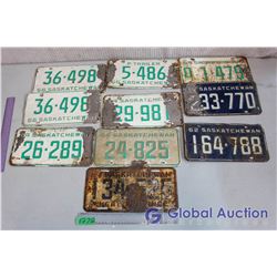 Lot of 50's/60's Saskatchewan License Plates (10)