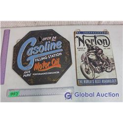 Norton & Gasoline Reproduction Signs