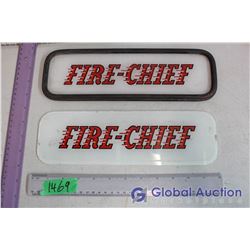 (2) Original Fire Chief Ad Glass Signs