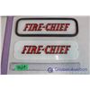 Image 1 : (2) Original Fire Chief Ad Glass Signs