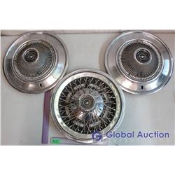Lot of 3 Thunderbird Hub Caps