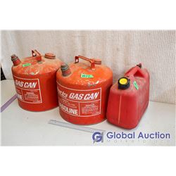 2 Metal Polaris Gas Cans & 1 Plastic Gas Can