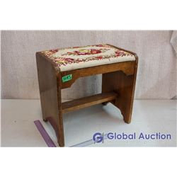 Wooden Bench with Fabric Top