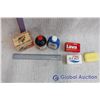 Image 2 : Vintage Bars of Soap, Mrs Stewarts Bluing (with contents), Box of Magnetic Wooden Clothespins