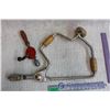 Image 4 : Lot of 2 Hand Drills, 1 Small, 1 Larger with Handle