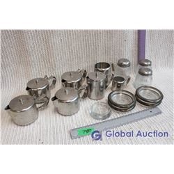 Lot of Vintage Restaurant Creamers, Shakers, & Ashtrays