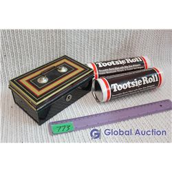 Tin and Tootsi Roll Reusable Coin Banks (2)