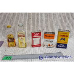 Lot of Vintage Kitchen Tins and Bottles