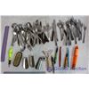 Image 1 : Lot of Assorted Flatware, Pens, Misc