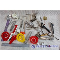 Lot of Assorted Kitchen Utensils, Thermometers, Knife Sharpeners