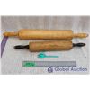 Image 1 : Vintage Wooden Rolling Pins (2) & Pie Crust Crimper