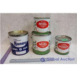 Lot Of Pure Canadian Honey Tins (4)