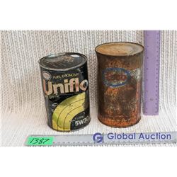 Esso Uniflo Oil Tin & Esso ATF Tin, Both Unopened