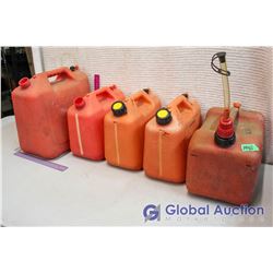 Lot Of Plastic Jerry Gas Cans (5)