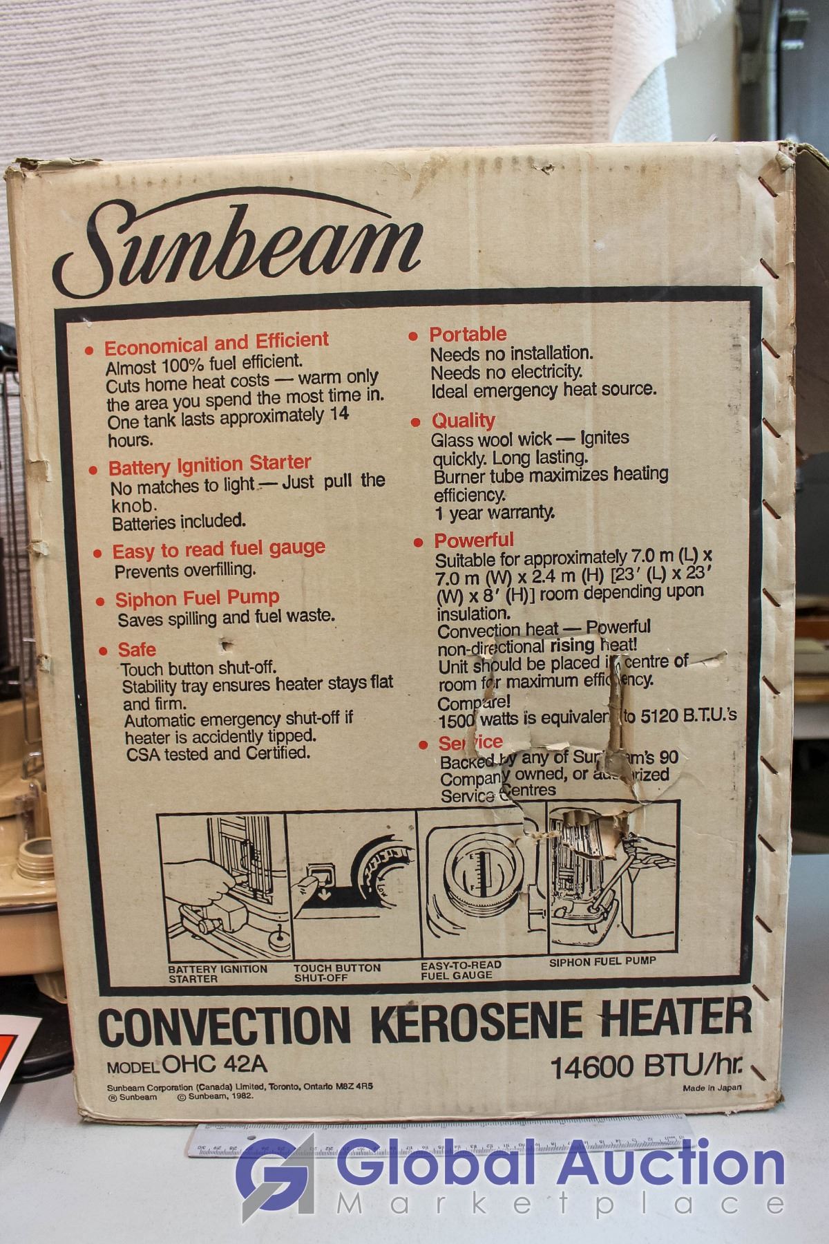 Convection Sunbeam Kerosene Heater, Working