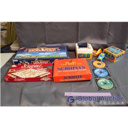 Lot of Board Games and DVD Games (Mad Gab, Scruples, Scrabble, Canadian Monopoly)