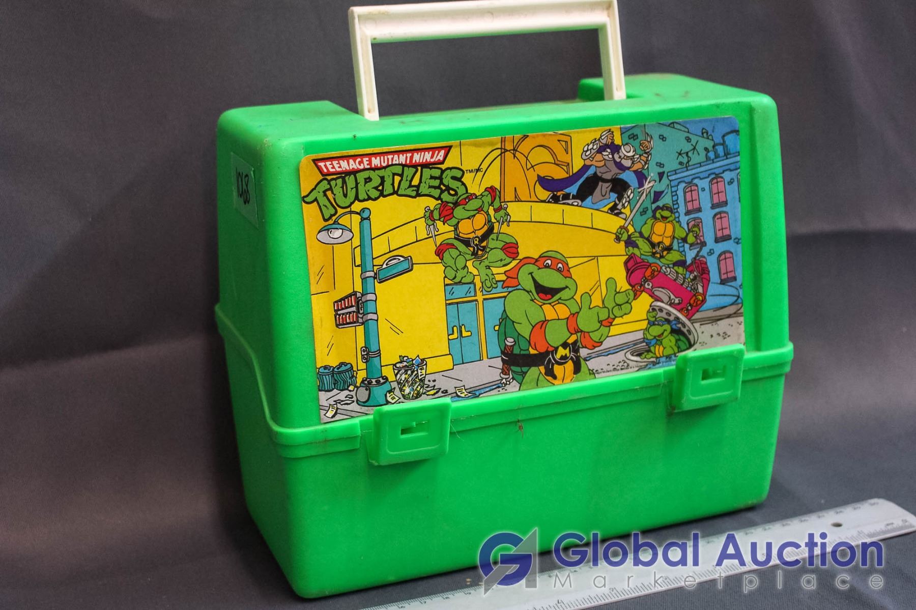Vintage TMNT Plastic Lunch Box w/Thermos