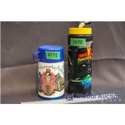 (2) Vintage Power Rangers Plastic Thermos