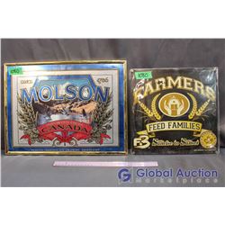 Molson Canada Framed Advertisement (12' x 16') and Farmers Feed Families Sign (11' x 11')