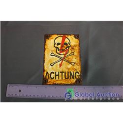WW2 German Porcelain Sign "Achtung"