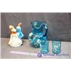 Image 1 : Blue Hand Painted Victorian Water Set W/ Figurine