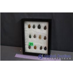 Framed Display Of Collector Stones (12)