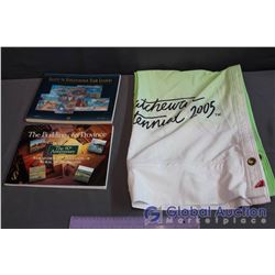 Saskatchewan History Books (2) and 6 Foot Centennial Banner