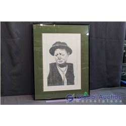 Original Tamara Jones Clown Drawing - Framed