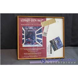Framed Leonard Cohen Memorabilia
