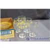 Image 3 : Set of Glass Dishware, Grape and Vine Pattern