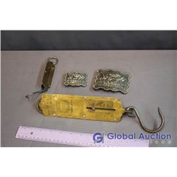 Brass Scales (2) And Hesson Belt Buckles (2)