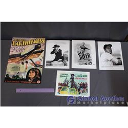 Lot Of Movie Memorabilia (Tin Movie Sign, Movie Still Pictures (4)