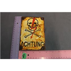WW2 German Porcelain Sign "Achtung"