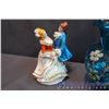 Image 3 : Blue Hand Painted Victorian Water Set W/ Figurine