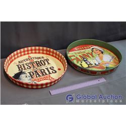 2 Tin Advertisement Trays