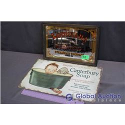 Tin Soap Ad And Steamboat Mirror Sign