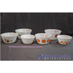Lot Of (6) Milk Glass Kitchen Bowls