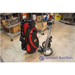 Red Calgary Flames Golf Bag & Golf Caddy