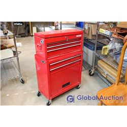 Red Craftsman Top And Bottom Metal Tool Cabinet