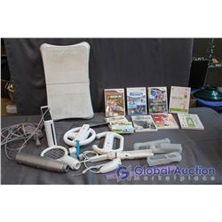 Wii Gaming Console with Wii Fit Board, 2 Wiimotes, Steering Wheels, Wii Sports Accessories, 10 Games
