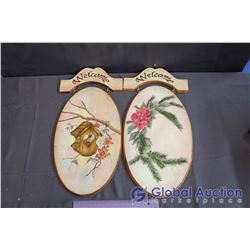 2 Hand Painted Welcome Signs