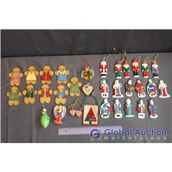 Lot of Hand Painted Christmas Tree Ornaments (32)