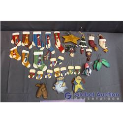 Lot of Hand Painted Christmas Tree Oranments (29)